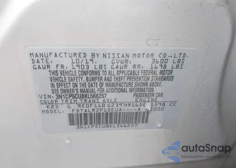 2019 Nissan Kicks S из США, поврежденный, VIN 3N1CP5CU8KL566257